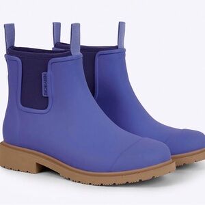 Merry People Purple Waterproof Chelsea Ankle Boots with Tan Sole
